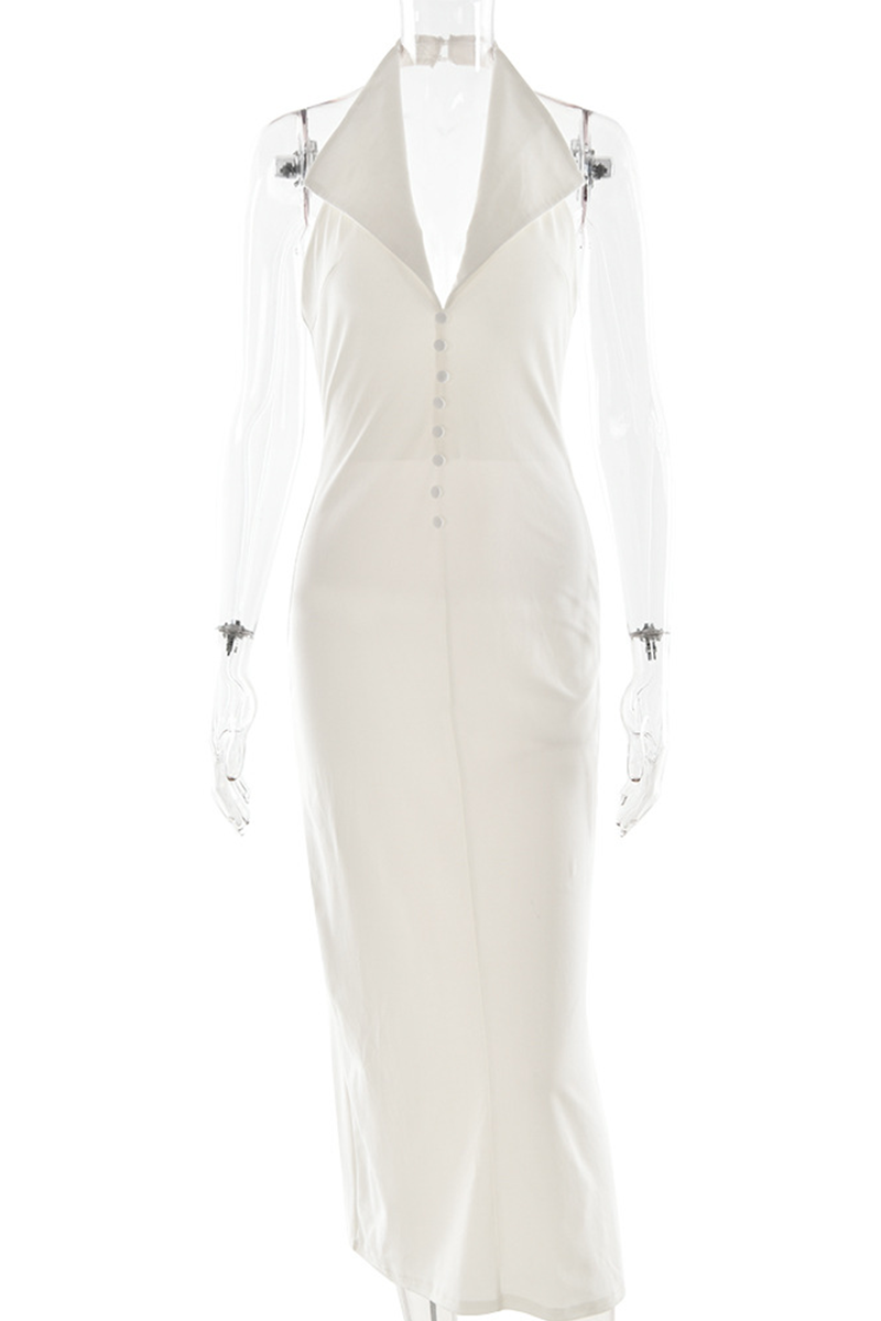 Juliana® | Sexy Dresses with Buckle Backless Turn-Down Collar Single Tier Skirt (3 Colors)