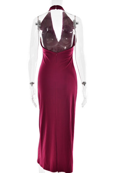 Juliana® | Sexy Dresses with Buckle Backless Turn-Down Collar Single Tier Skirt (3 Colors)