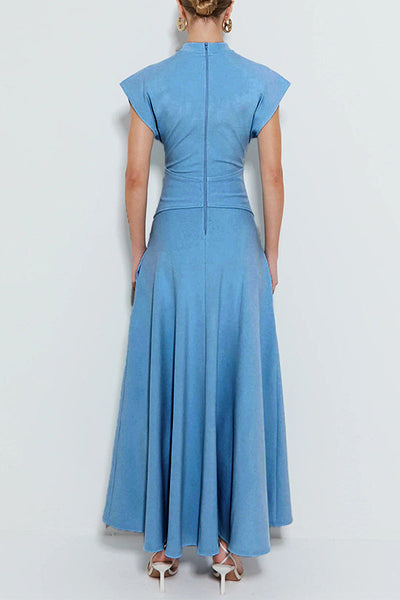 Jessica® | Elegant long dresses with pocket slit and zipper and half turtleneck