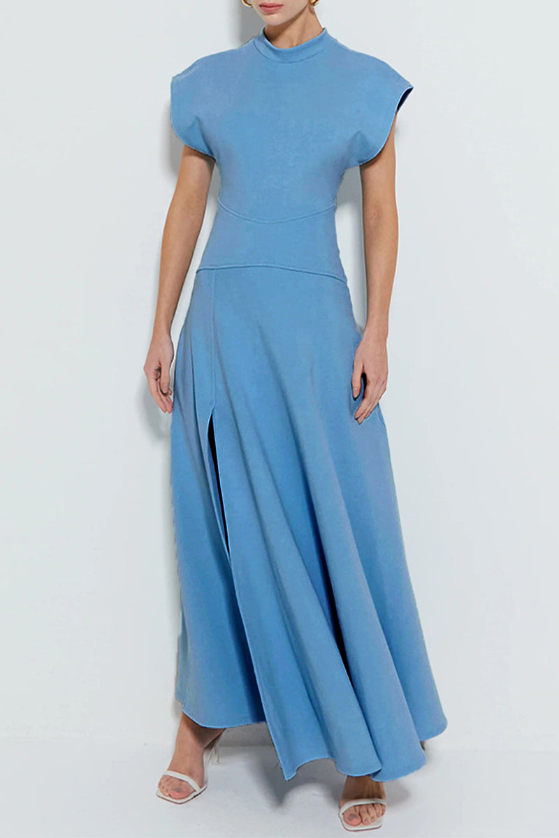 Jessica® | Elegant long dresses with pocket slit and zipper and half turtleneck