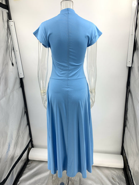 Jessica® | Elegant long dresses with pocket slit and zipper and half turtleneck