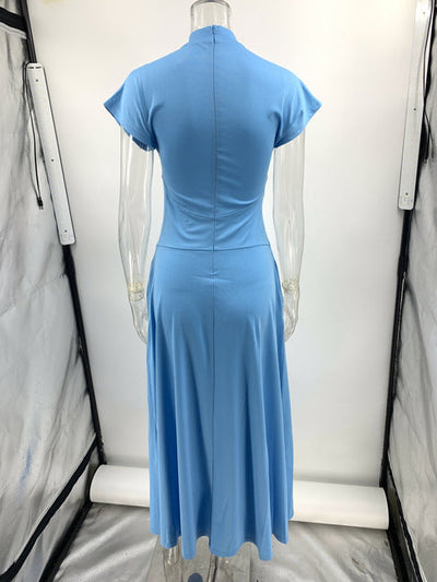 Jessica® | Elegant long dresses with pocket slit and zipper and half turtleneck