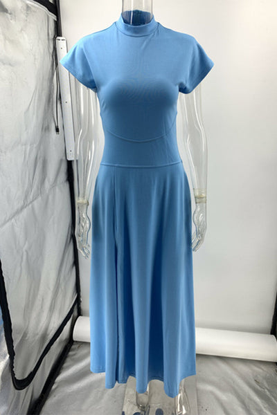 Jessica® | Elegant long dresses with pocket slit and zipper and half turtleneck