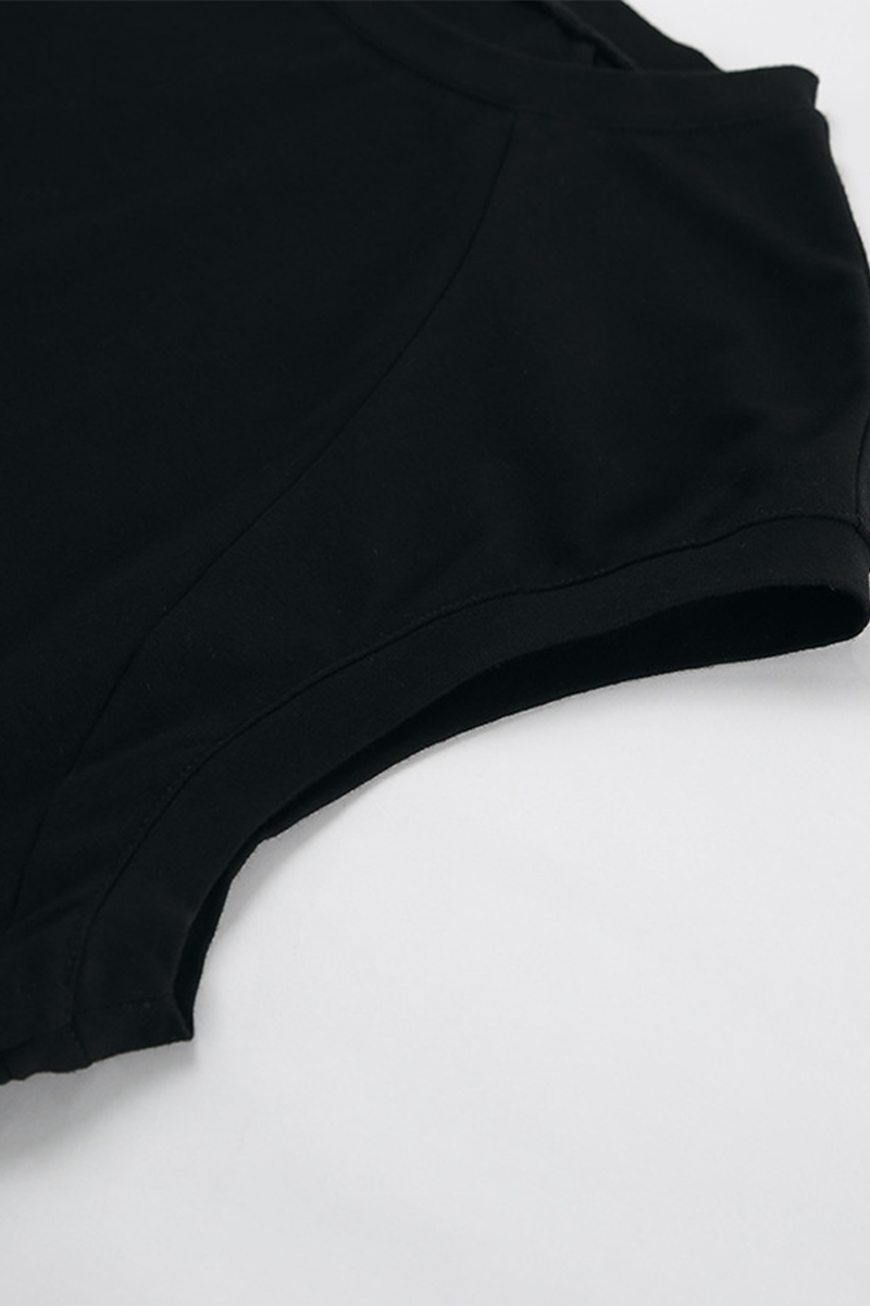 Jenny® | Casual street vest dresses with pockets and O-neck