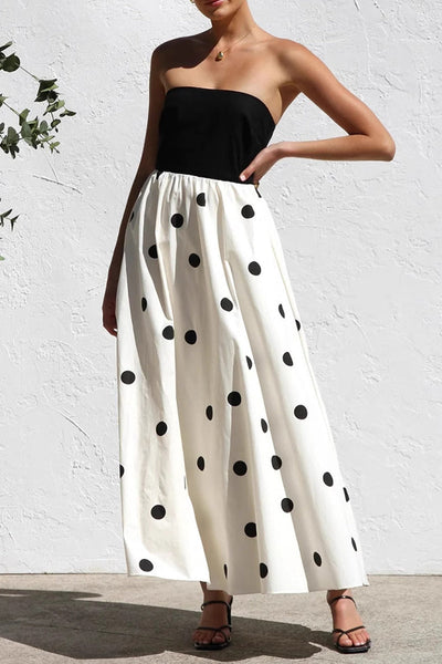 Gilda® | Sexy polka dot contrast strapless holiday dresses