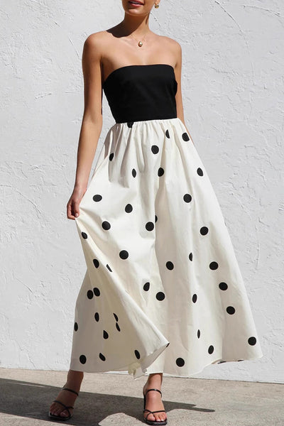 Gilda® | Sexy polka dot contrast strapless holiday dresses