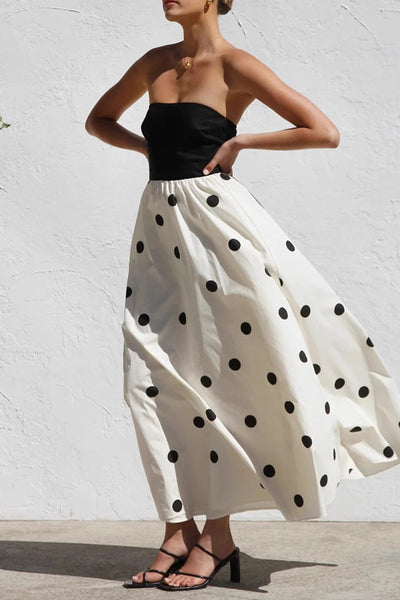 Gilda® | Sexy polka dot contrast strapless holiday dresses
