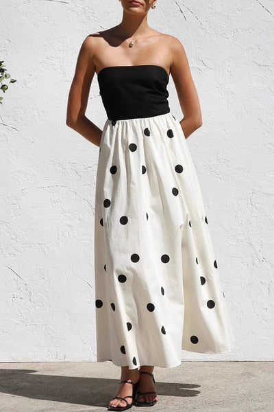 Gilda® | Sexy polka dot contrast strapless holiday dresses