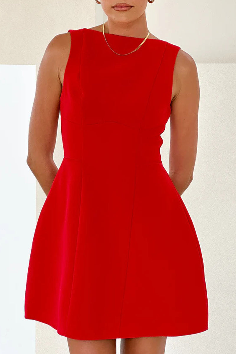 Flora® | Daily Celebrities Sleeveless O-Neck Dresses (4 Colors)