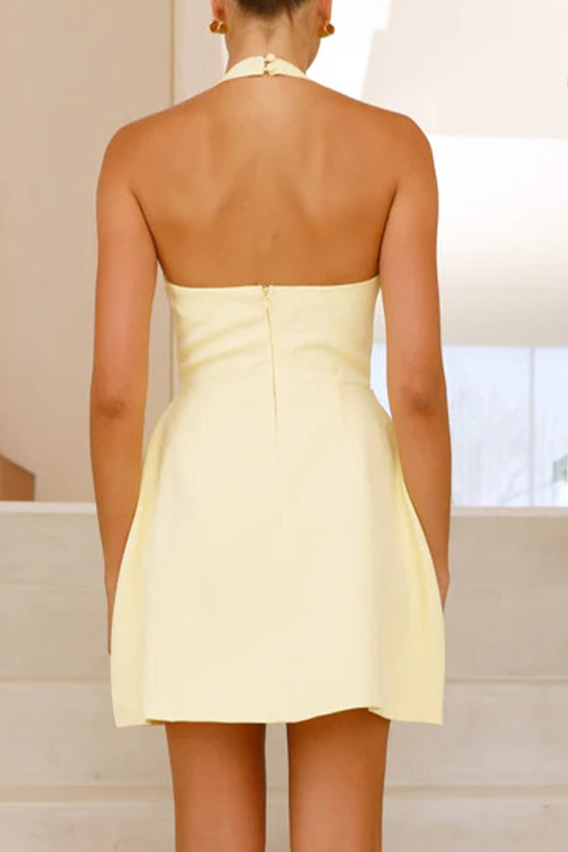 Eva® | Sexy Solid Color Backless Halter Princess Dresses (4 Colors)