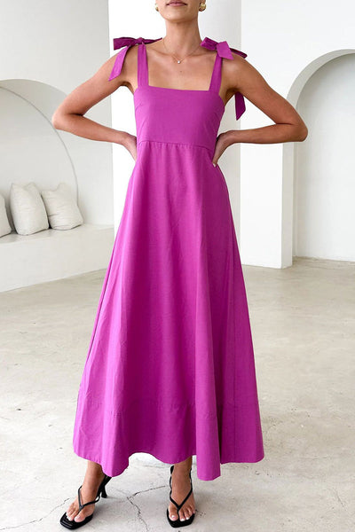 Elisa® | Casual Daily Lace-up Sling Square Neck Dresses (3 Colors)