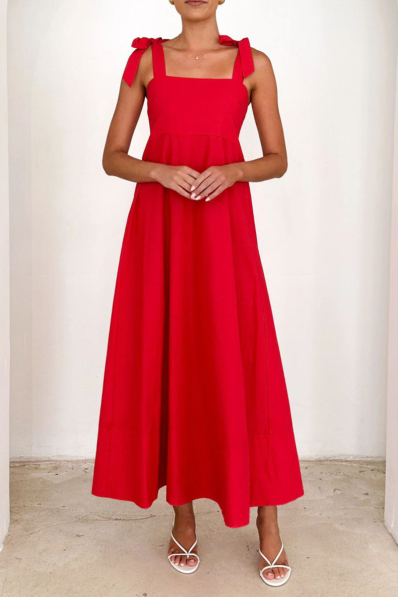 Elisa® | Casual Daily Lace-up Sling Square Neck Dresses (3 Colors)