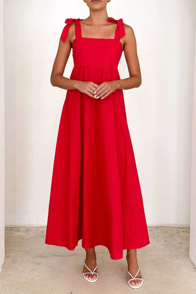 Elisa® | Casual Daily Lace-up Sling Square Neck Dresses (3 Colors)