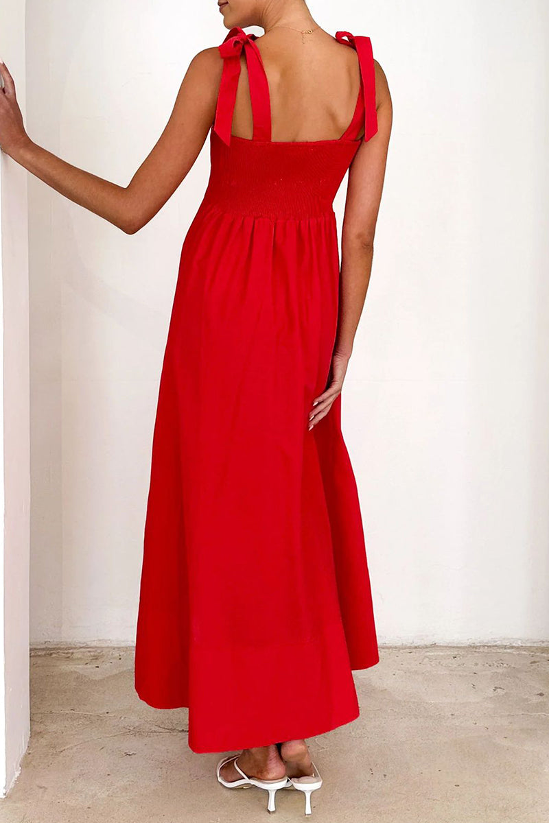 Elisa® | Casual Daily Lace-up Sling Square Neck Dresses (3 Colors)