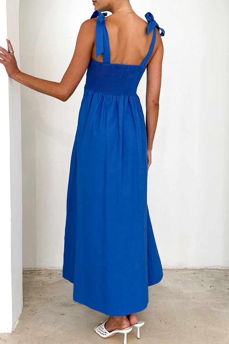 Elisa® | Casual Daily Lace-up Sling Square Neck Dresses (3 Colors)