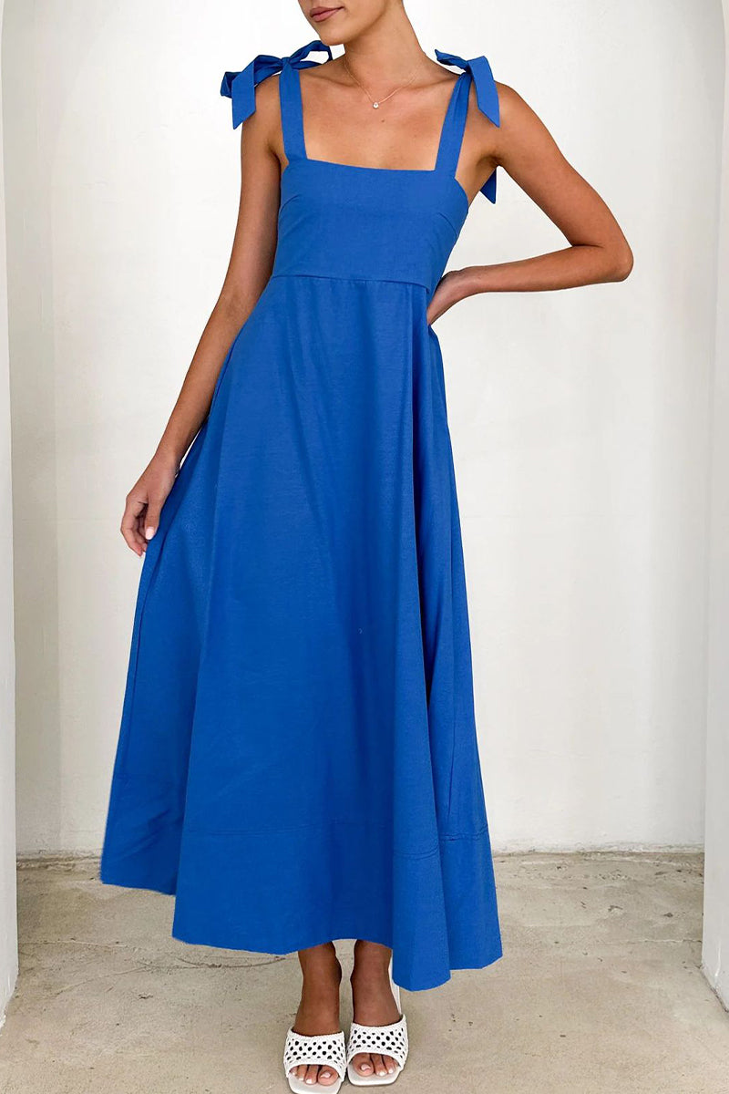 Elisa® | Casual Daily Lace-up Sling Square Neck Dresses (3 Colors)