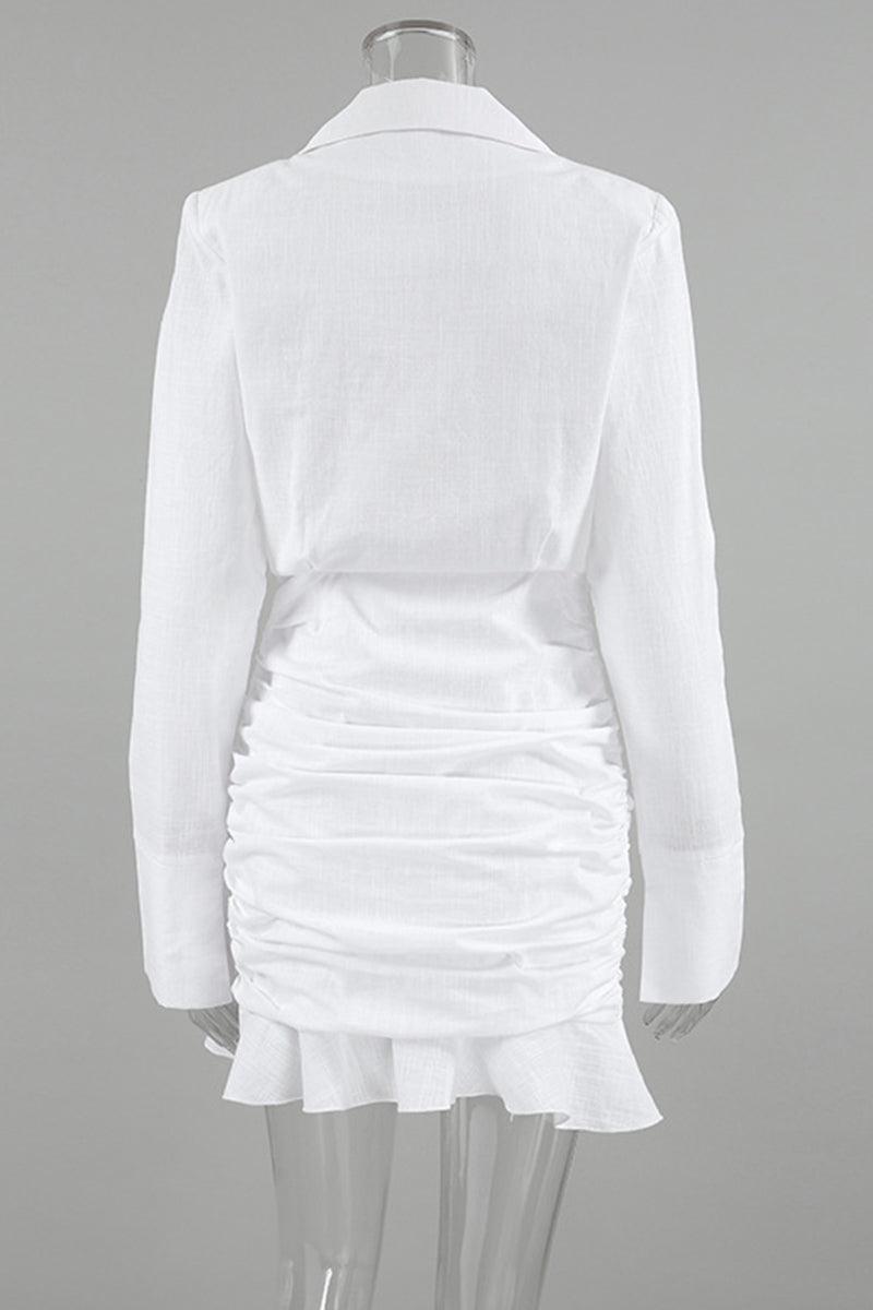 Diana® | Elegant ruffled ruffled turn-down collar wrap skirt dresses