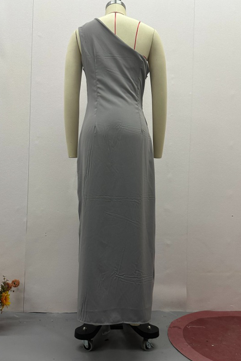 Delia® | Sexy ruffled irregular drop shoulder long dresses