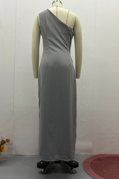 Delia® | Sexy ruffled irregular drop shoulder long dresses