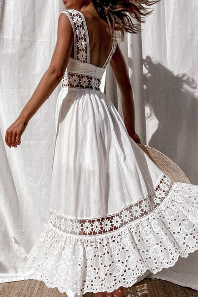Danna® | Casual Daily Lace Patchwork Sling Square Neck Dresses