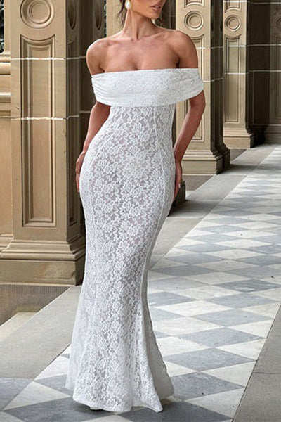Blanca® | Sexy off the shoulder long dresses with lace, backless, fishtail