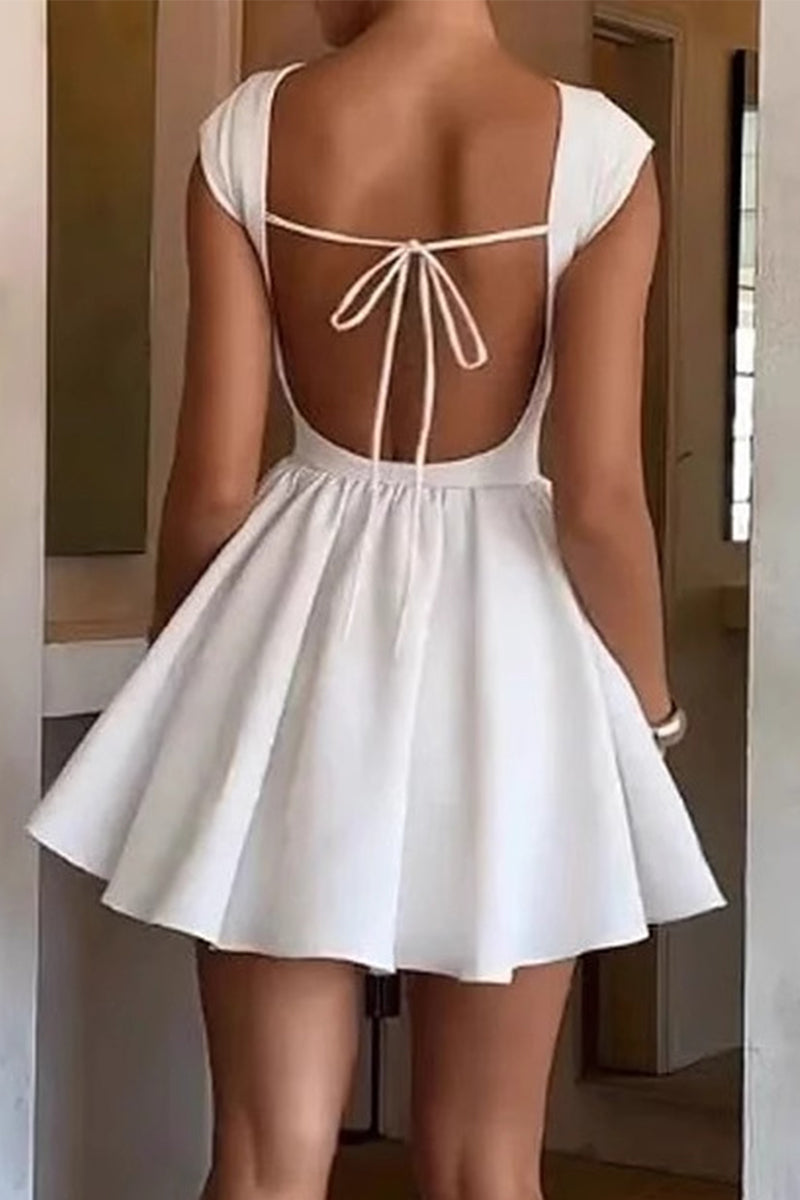 Ursula® | Sexy backless princess dresses with lacing and O-neck