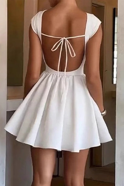 Ursula® | Sexy backless princess dresses with lacing and O-neck