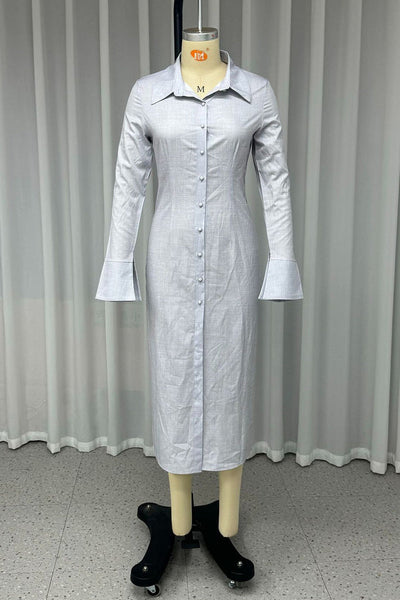 Sofia® | Casual shirt dresses with buckle and turn-down collar
