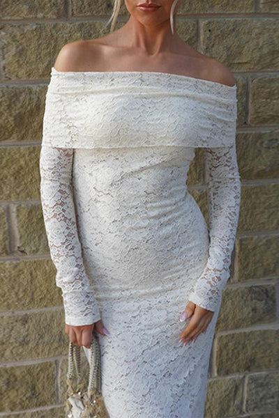 Simona® | Elegant lace off shoulder lace dress dresses