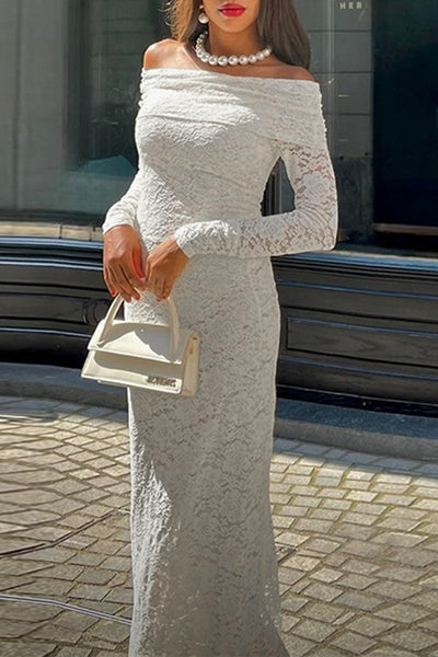 Simona® | Elegant lace off shoulder lace dress dresses