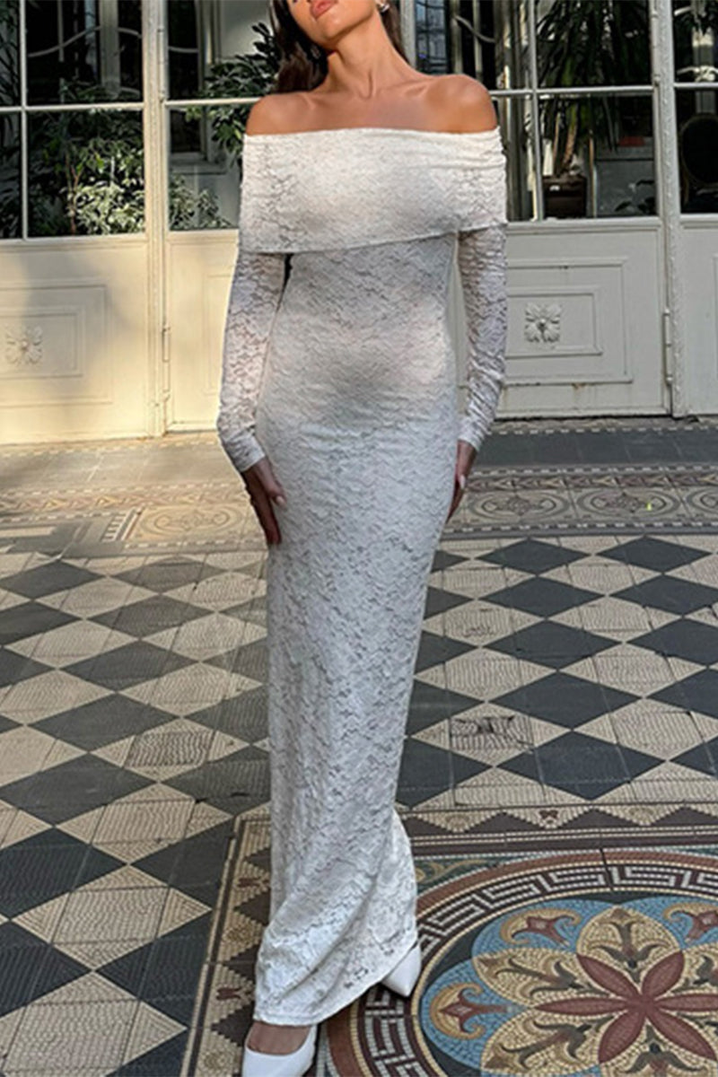 Simona® | Elegant lace off shoulder lace dress dresses