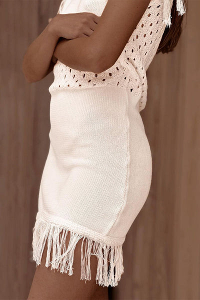 Nerea® | Casual sweater dresses with hollow out tassel and O-neck