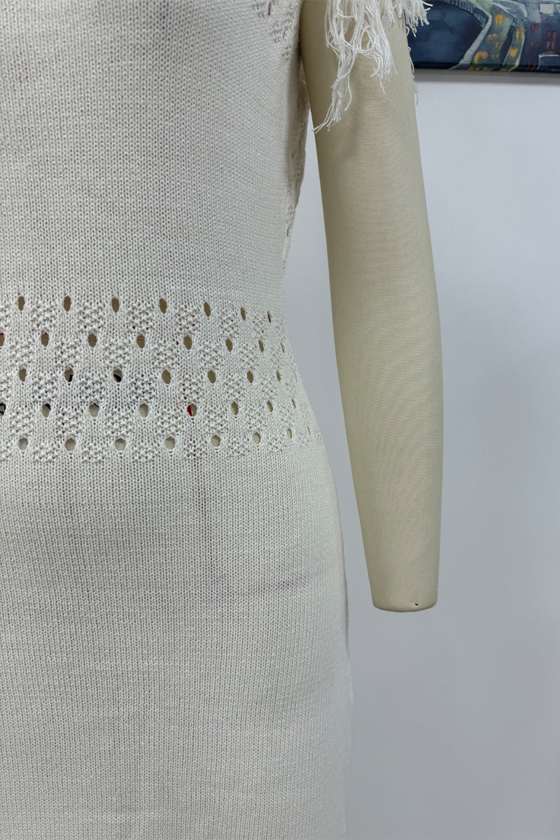 Nerea® | Casual sweater dresses with hollow out tassel and O-neck