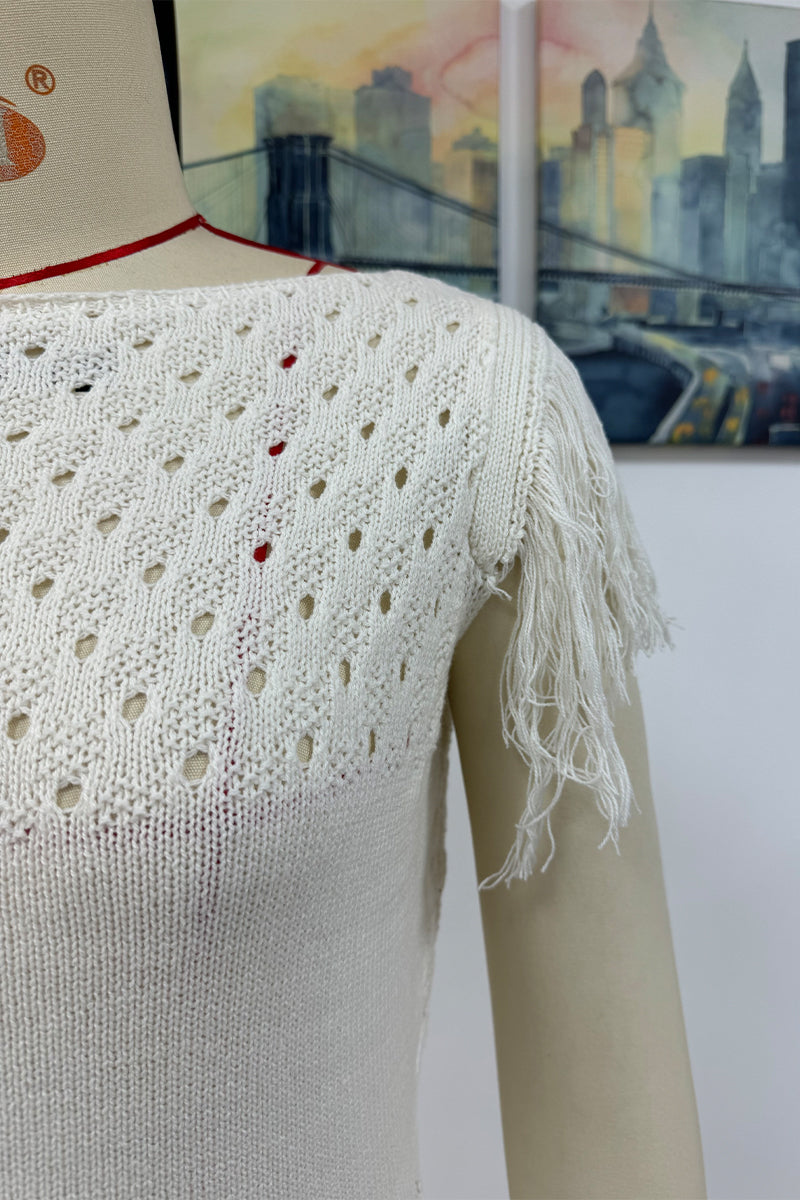 Nerea® | Casual sweater dresses with hollow out tassel and O-neck