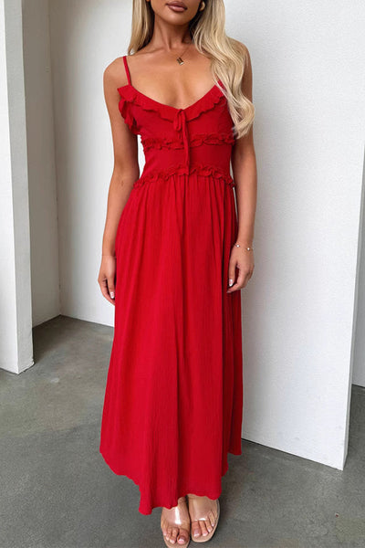 Noemí® | Sexy sling dresses with ruffles and V-neck and lacing