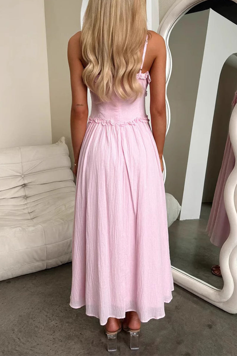 Noemí® | Sexy sling dresses with ruffles and V-neck and lacing