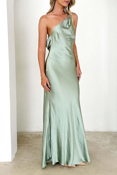 Juliana® | Sexy backless adjustable long dresses with slanted shoulder
