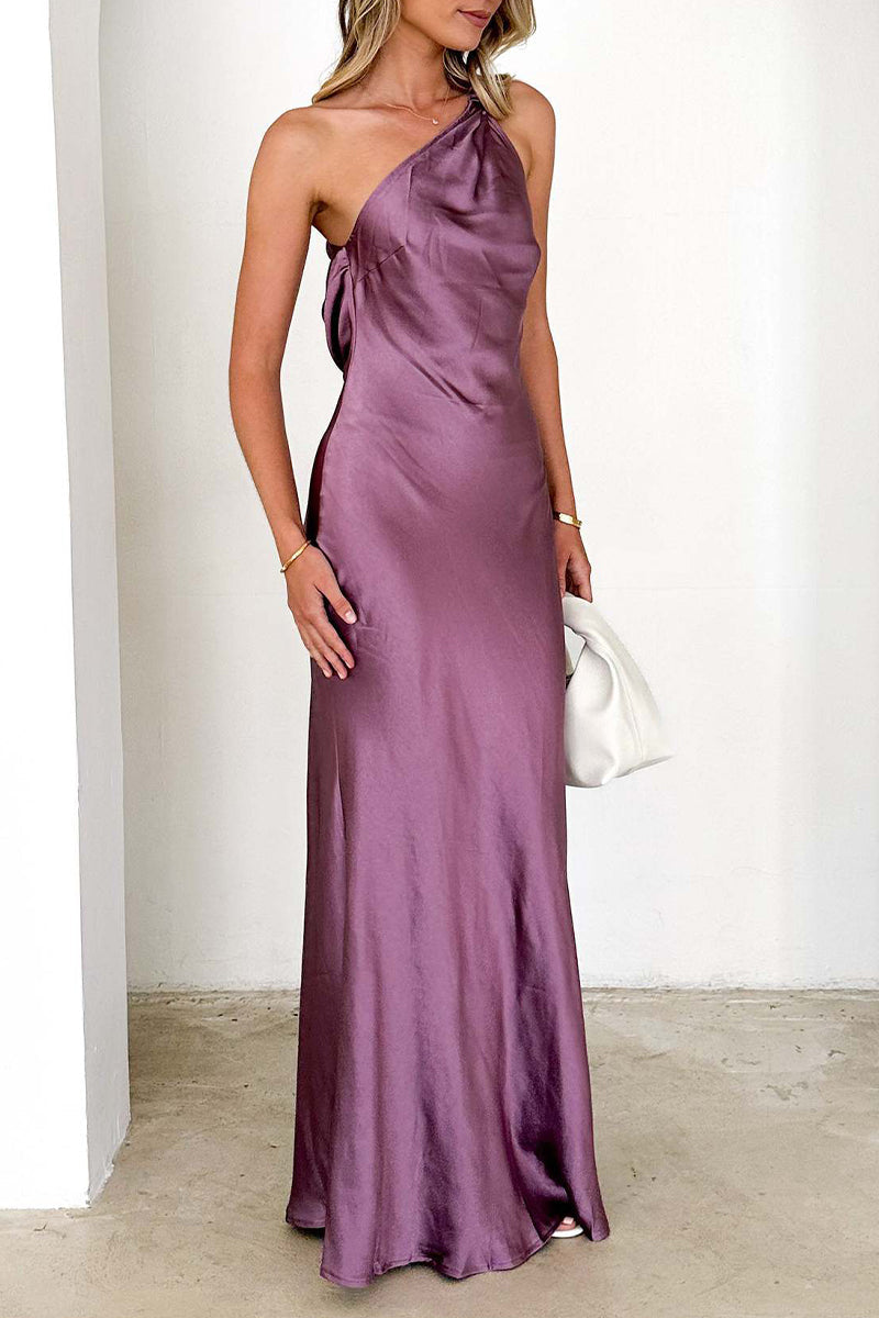 Juliana® | Sexy backless adjustable long dresses with slanted shoulder