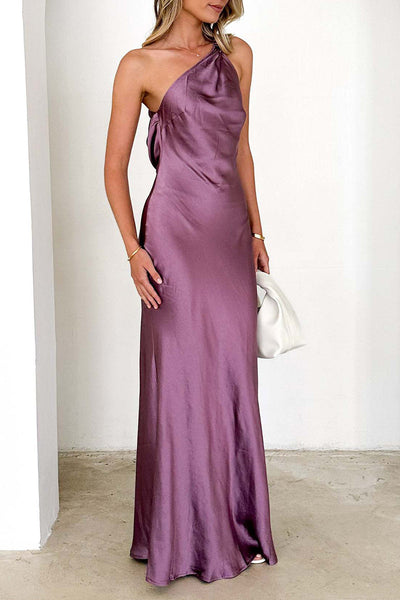 Juliana® | Sexy backless adjustable long dresses with slanted shoulder
