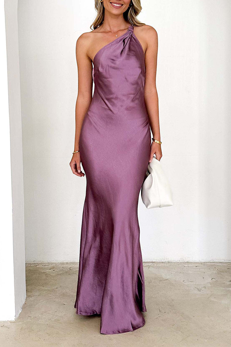Juliana® | Sexy backless adjustable long dresses with slanted shoulder