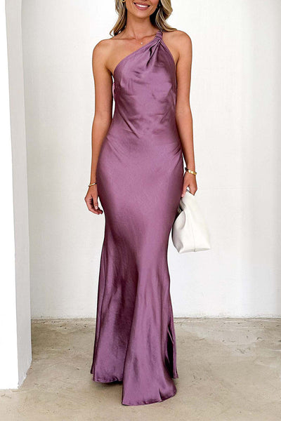 Juliana® | Sexy backless adjustable long dresses with slanted shoulder