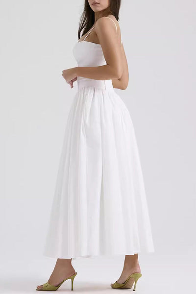 Johana® | Elegant patchwork sling dresses with square neckline
