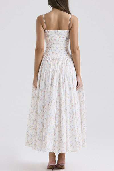Johana® | Elegant patchwork sling dresses with square neckline