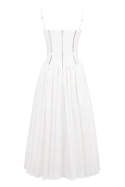Johana® | Elegant patchwork sling dresses with square neckline