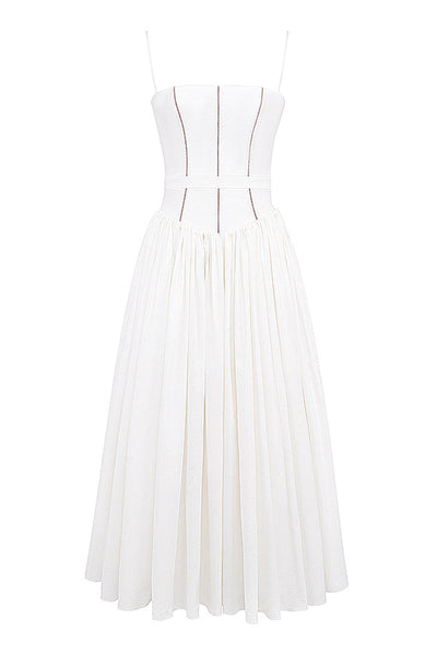 Johana® | Elegant patchwork sling dresses with square neckline