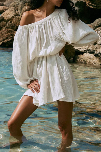 Griselda® | Sexy off-the-shoulder, long-sleeved dresses with lace-up and ruffles