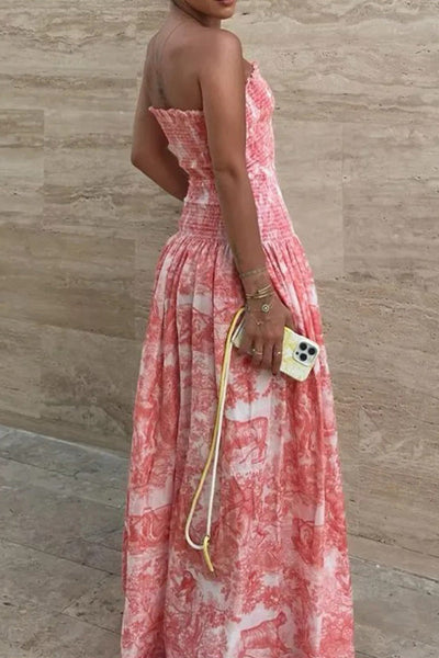 Esther® | Sexy sling dresses with floral print and contrast square neckline