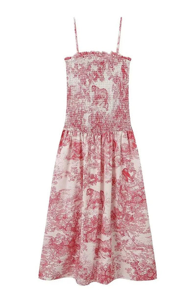 Esther® | Sexy sling dresses with floral print and contrast square neckline