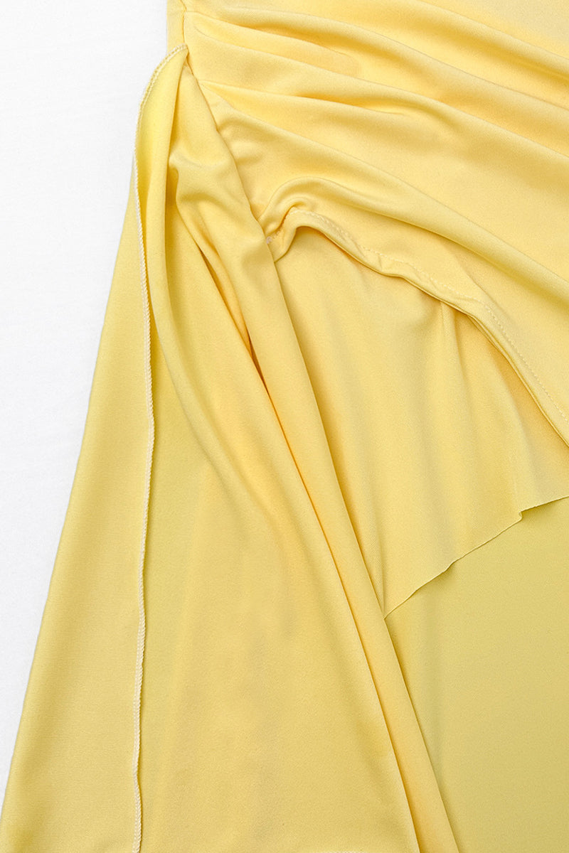 Bianca® | Sexy strapless evening dresses with slit and flounce