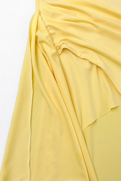 Bianca® | Sexy strapless evening dresses with slit and flounce